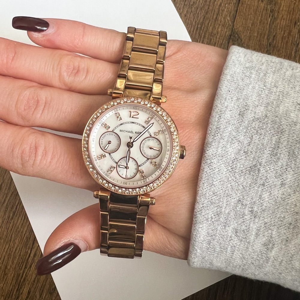 Michael Kors Girl’s Chronograph Stainless Steel Rose Gold Watch